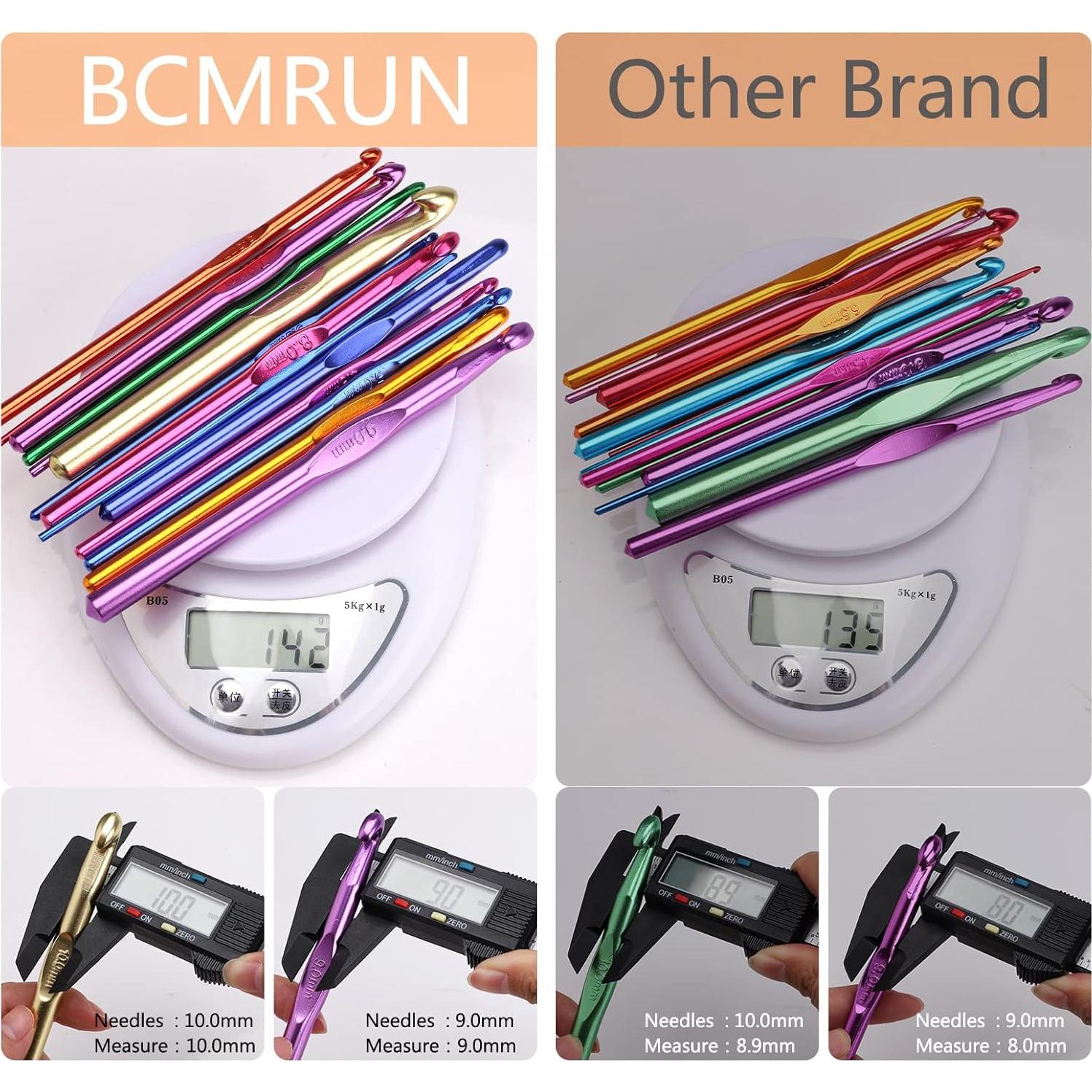 Ganchos de Crochet de Aluminio Multicolor BCMRUN 14 Pcs 2-10mm