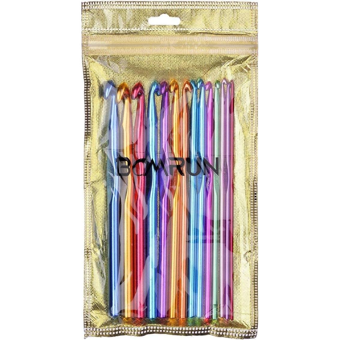Ganchos de Crochet de Aluminio Multicolor BCMRUN 14 Pcs 2-10mm