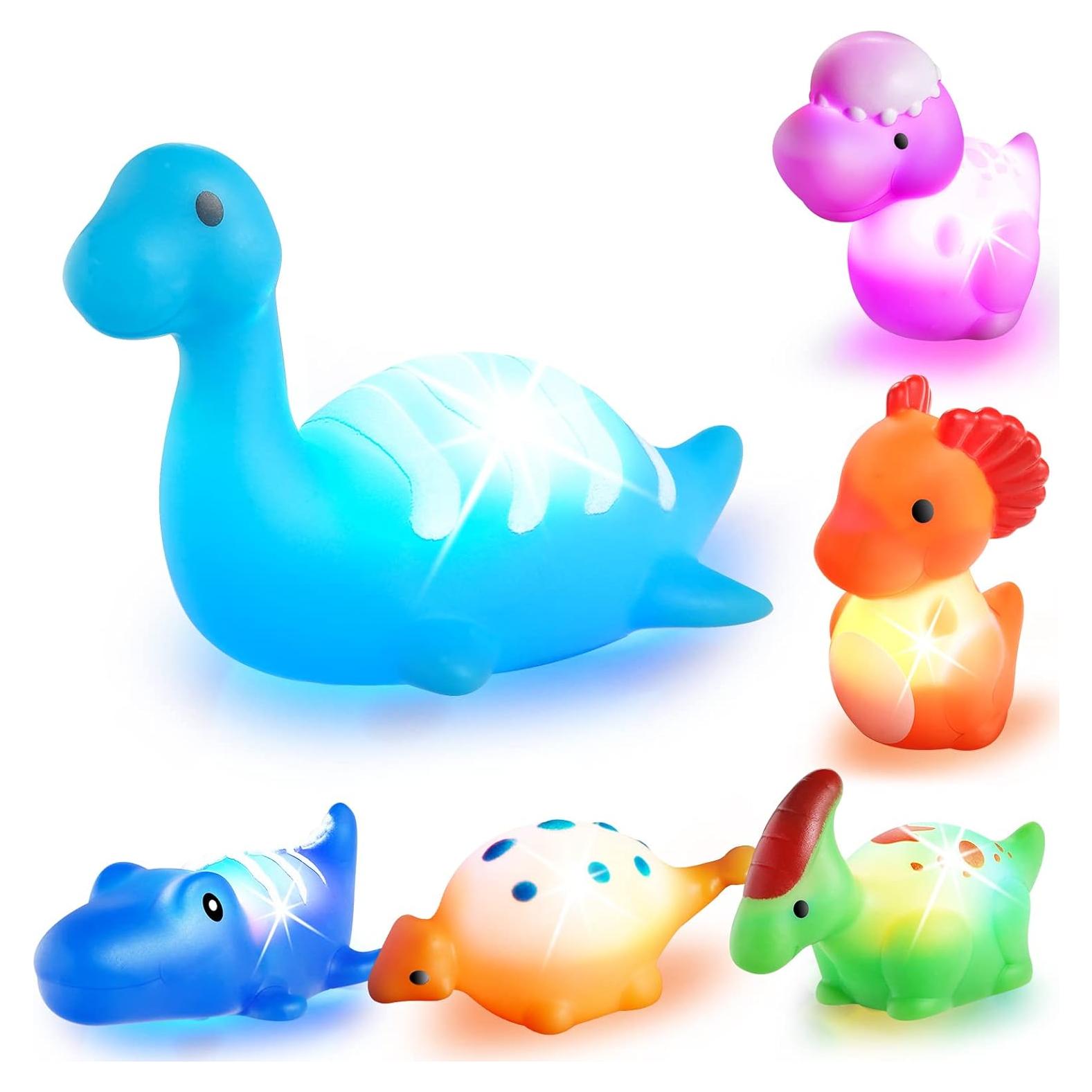 Juguetes de Baño VIBOYLAR Dinosaurios Iluminados 6 Piezas