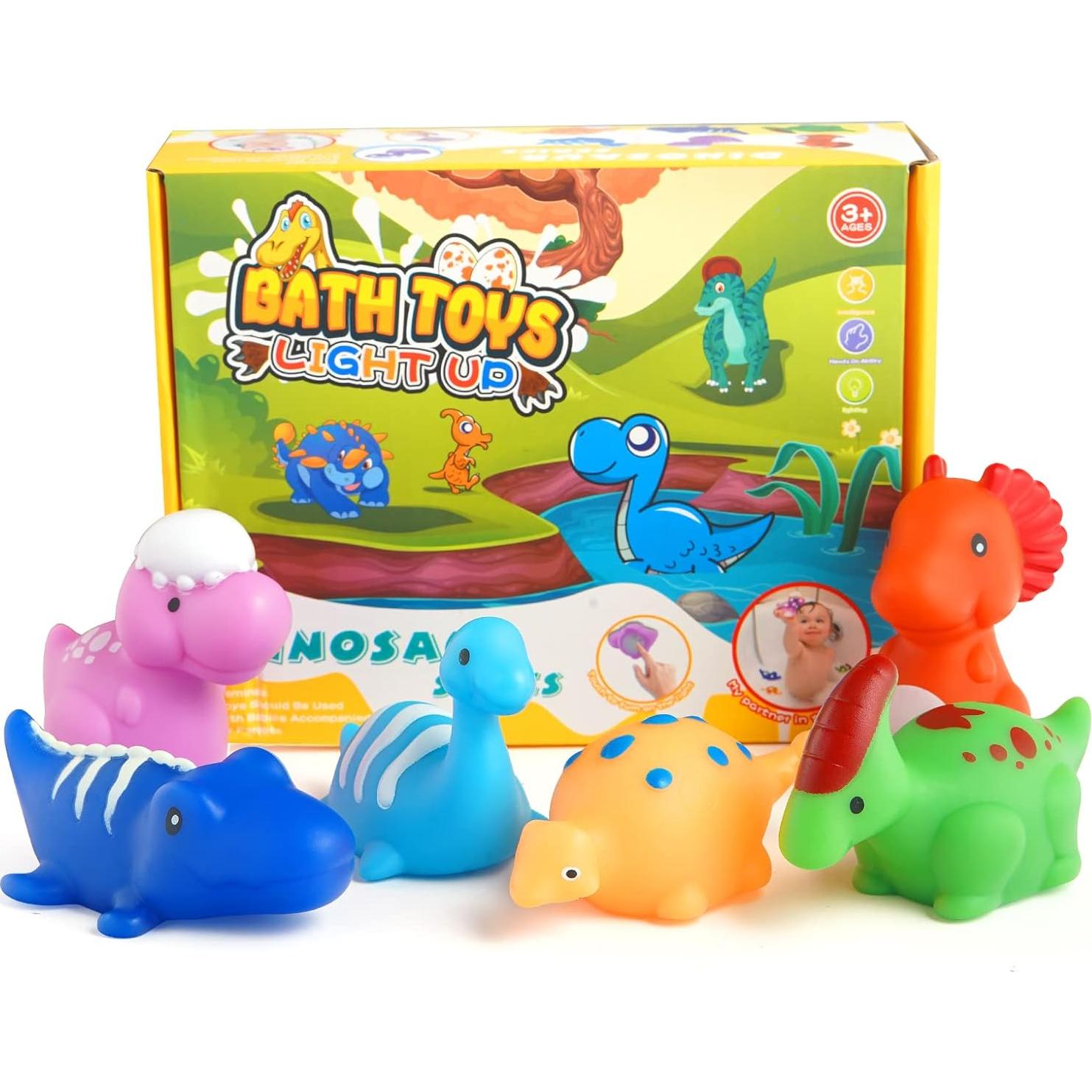 Juguetes de Baño VIBOYLAR Dinosaurios Iluminados 6 Piezas