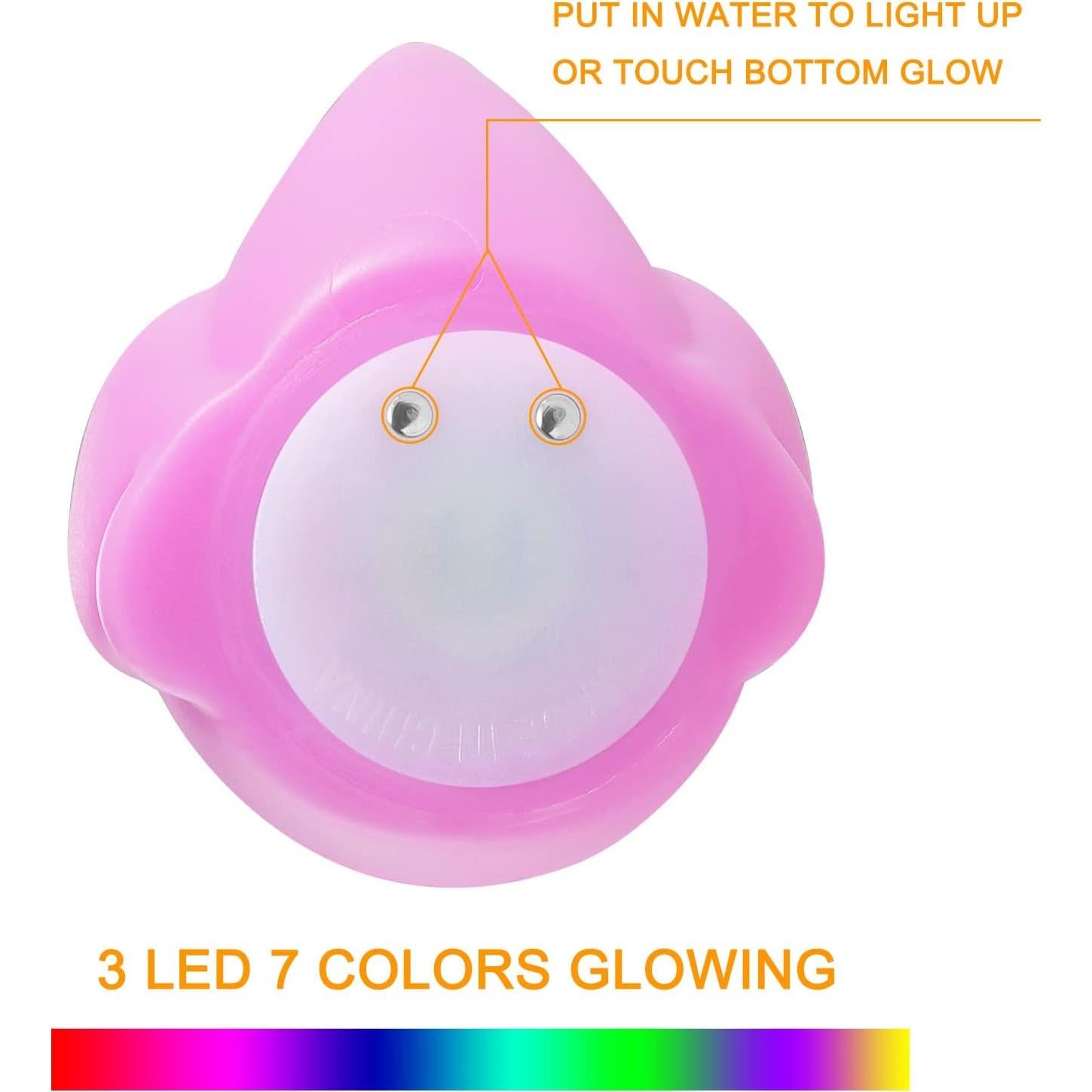 Juguetes de Baño VIBOYLAR Dinosaurios Iluminados 6 Piezas