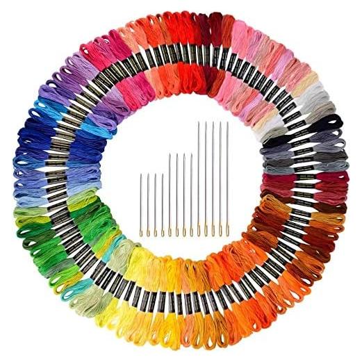 Hilo de Bordado PAXCOO 124 Madejas 8m Poliéster-Algodón