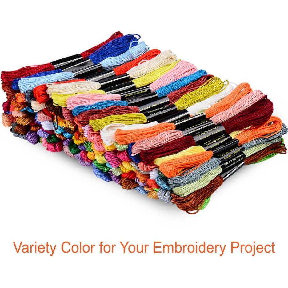 Hilo de Bordado PAXCOO 124 Madejas 8m Poliéster-Algodón