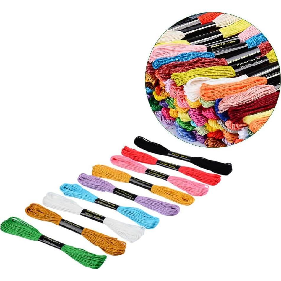 Hilo de Bordado PAXCOO 124 Madejas 8m Poliéster-Algodón