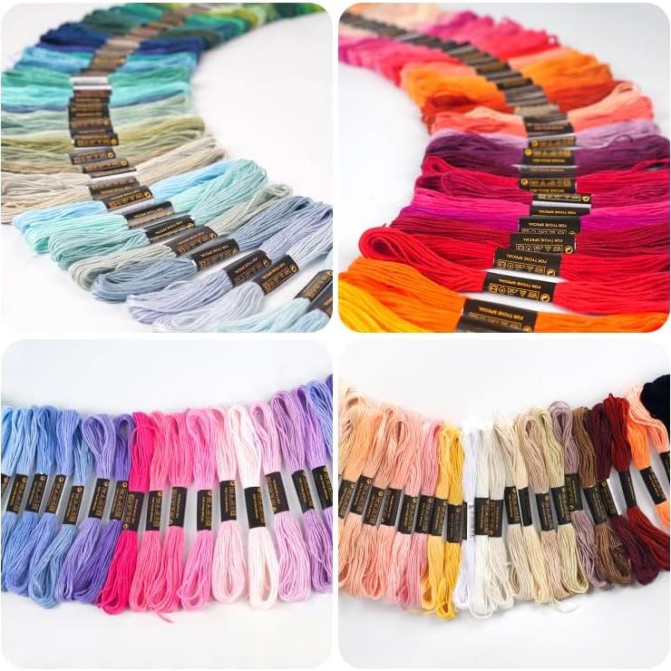 150 Madejas Hilo de Bordado Arcoíris SPOTJINNYUU 8m Algodón