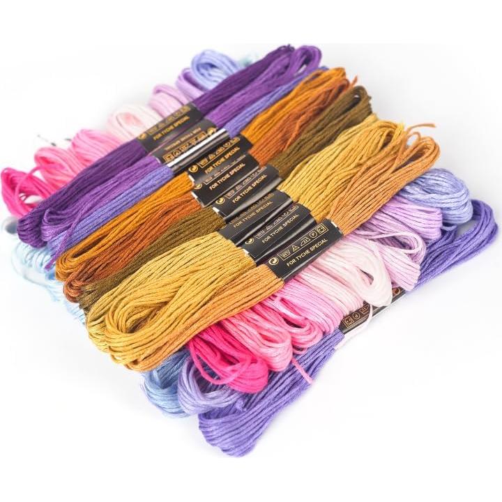 150 Madejas Hilo de Bordado Arcoíris SPOTJINNYUU 8m Algodón