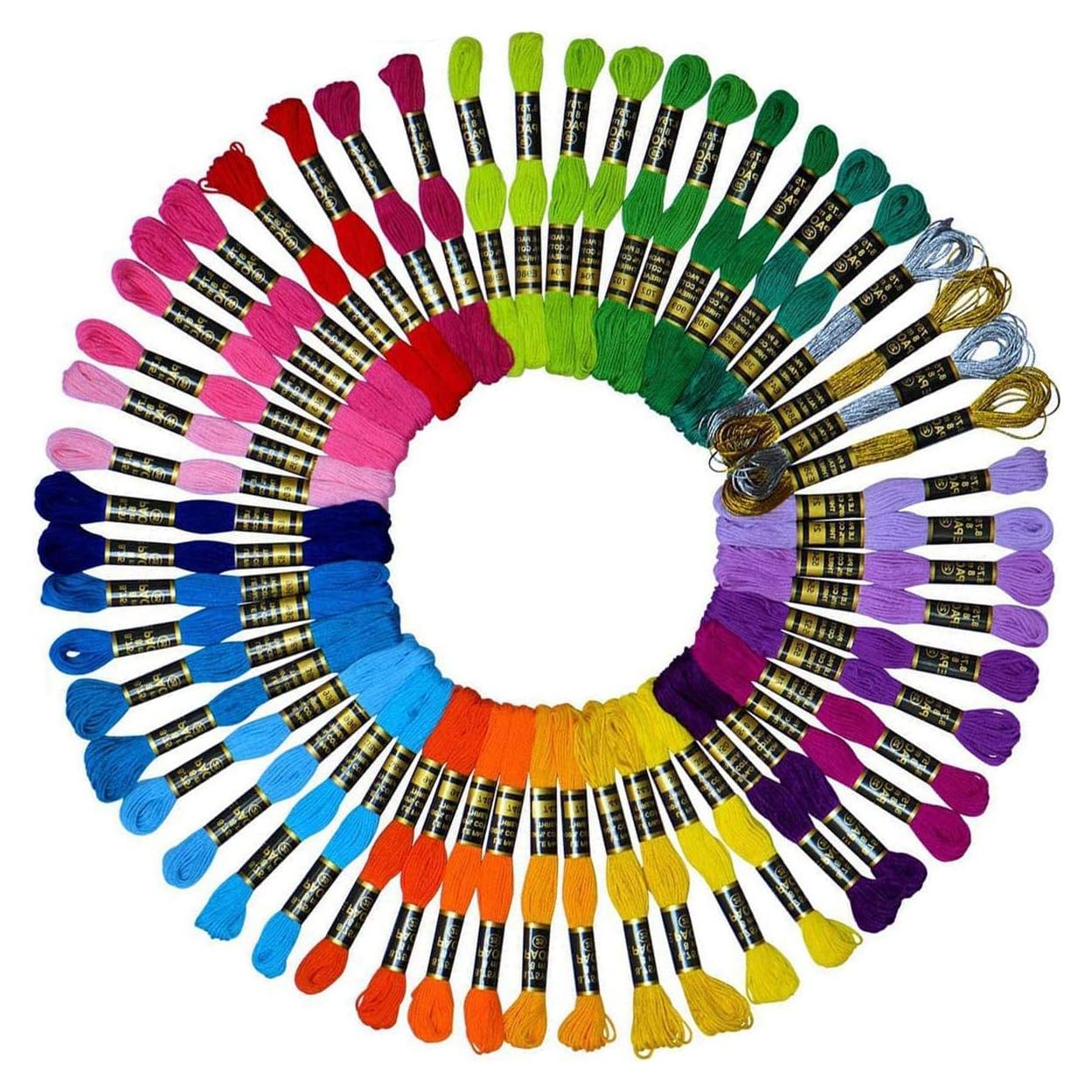 Hilo de Bordado Algodón LE PAON 54 Madejas 50 Colores