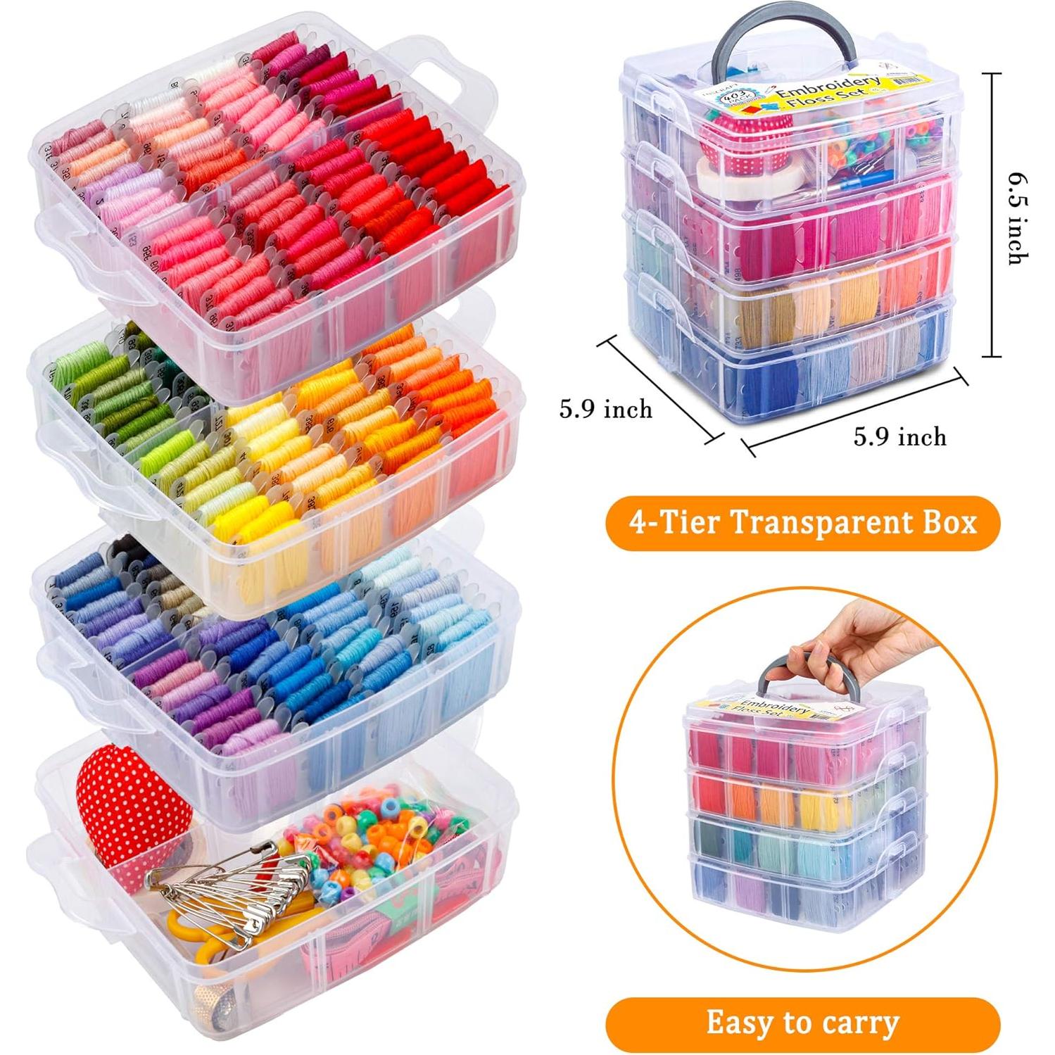 Set de Hilos de Bordado Inscraft 403 Piezas 250 Colores