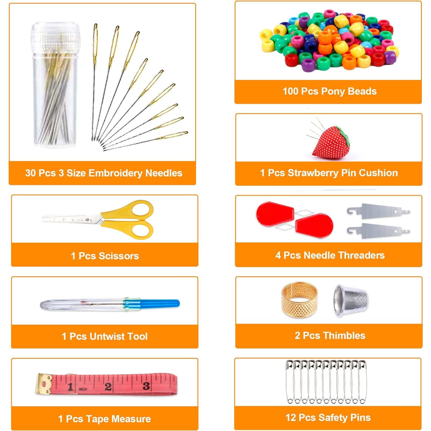 Set de Hilos de Bordado Inscraft 403 Piezas 250 Colores