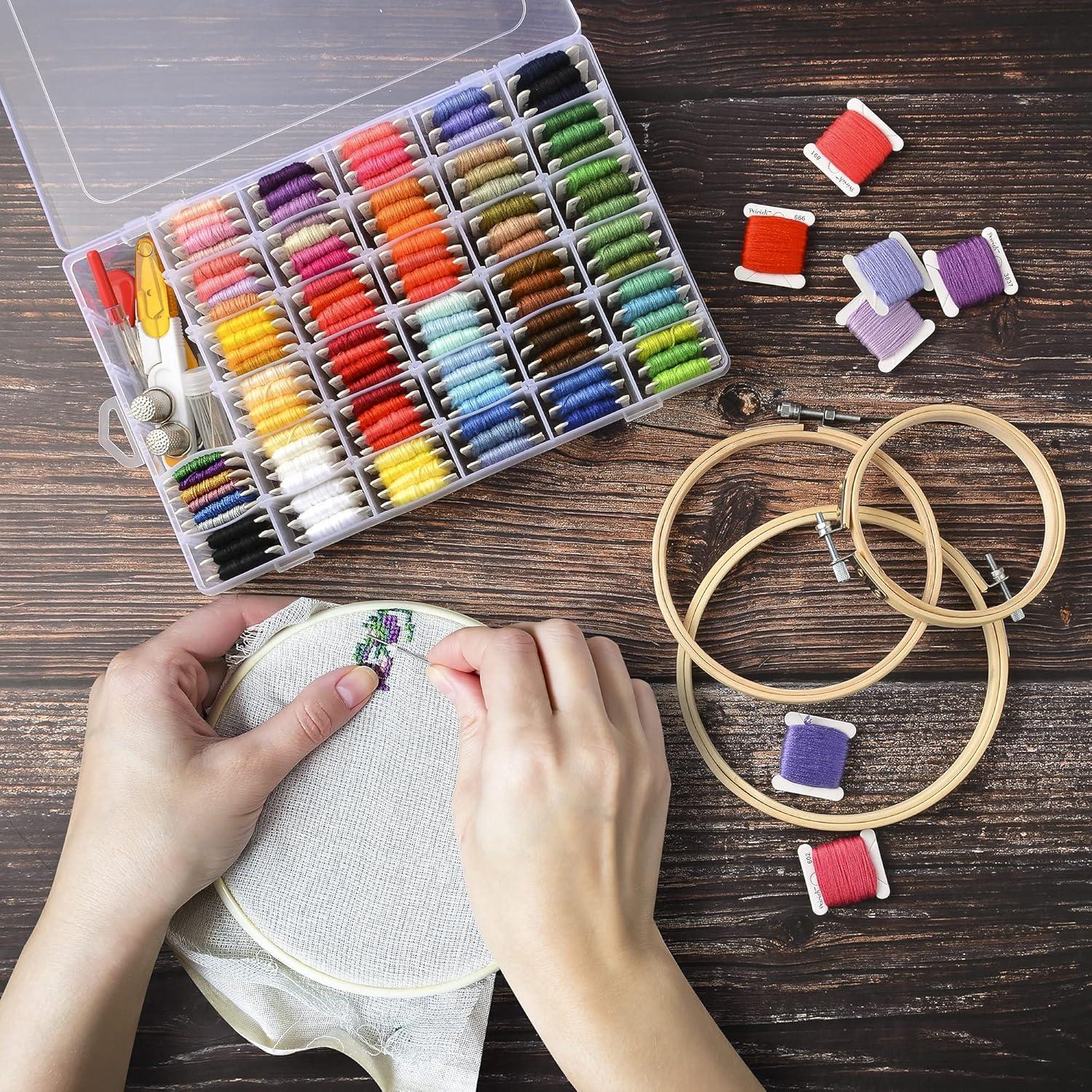 Kit de Bordado Peirich con 110 Hilos y Caja Organizadora