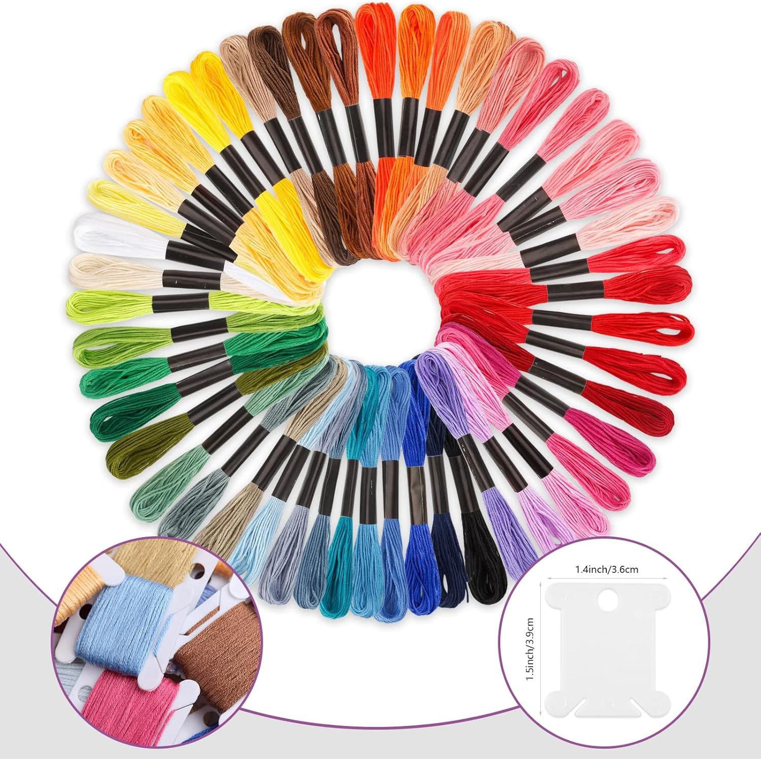 Caydo Kit de Hilo de Bordado 50 Madejas 12 Bobinas 22.23 cm