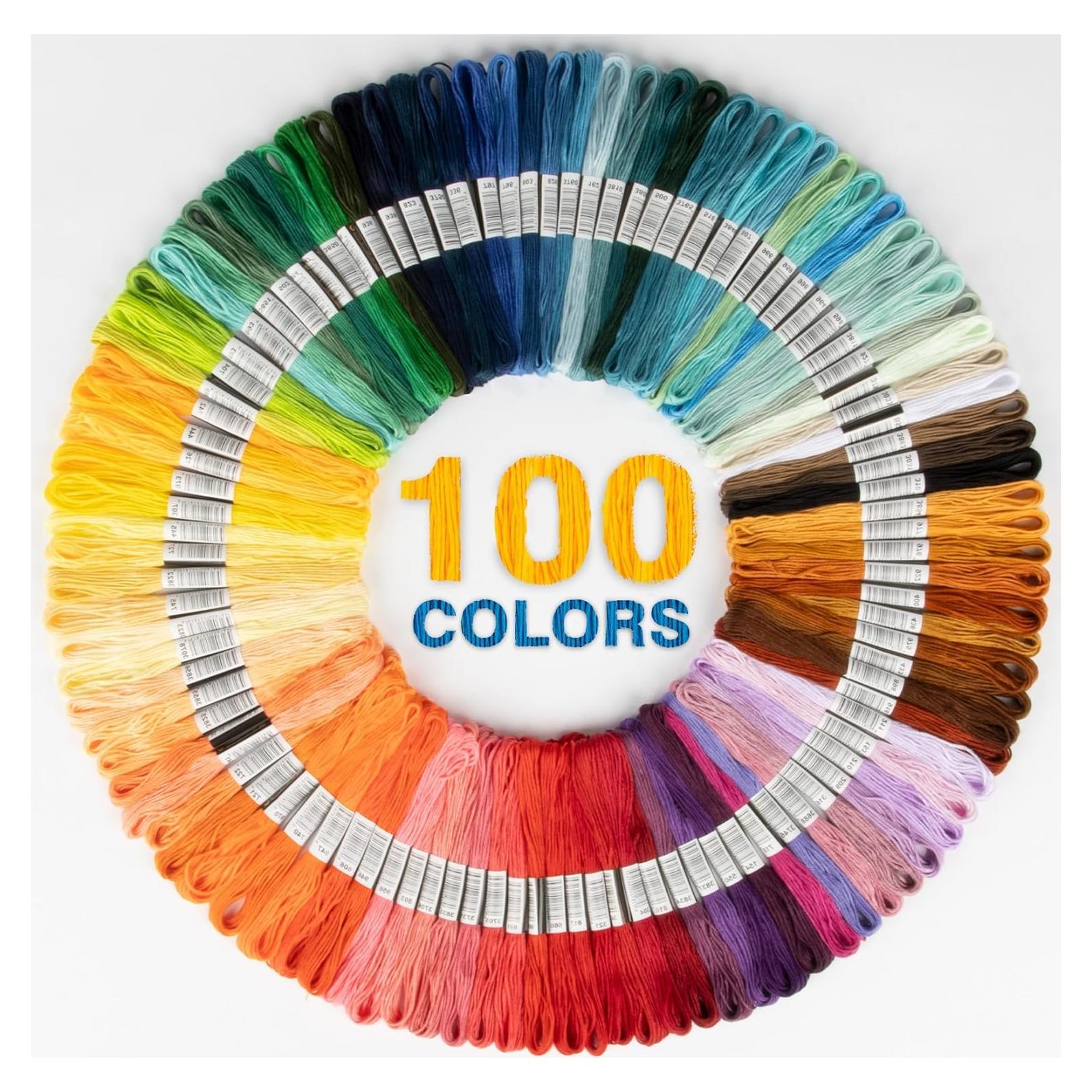 Hilo de Bordado Sukh 100 Colores 8m Algodón y Poliéster