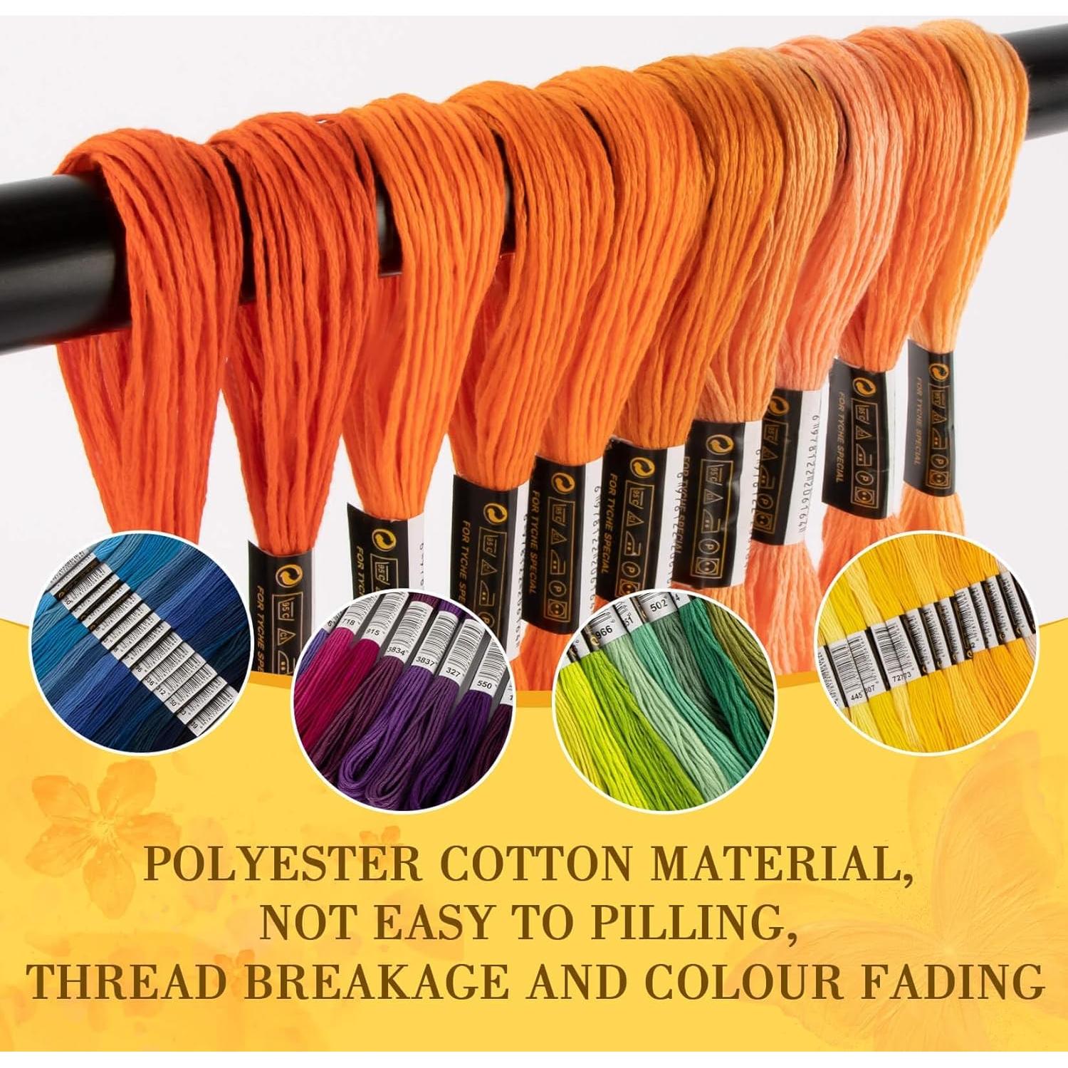 Hilo de Bordado Sukh 100 Colores 8m Algodón y Poliéster