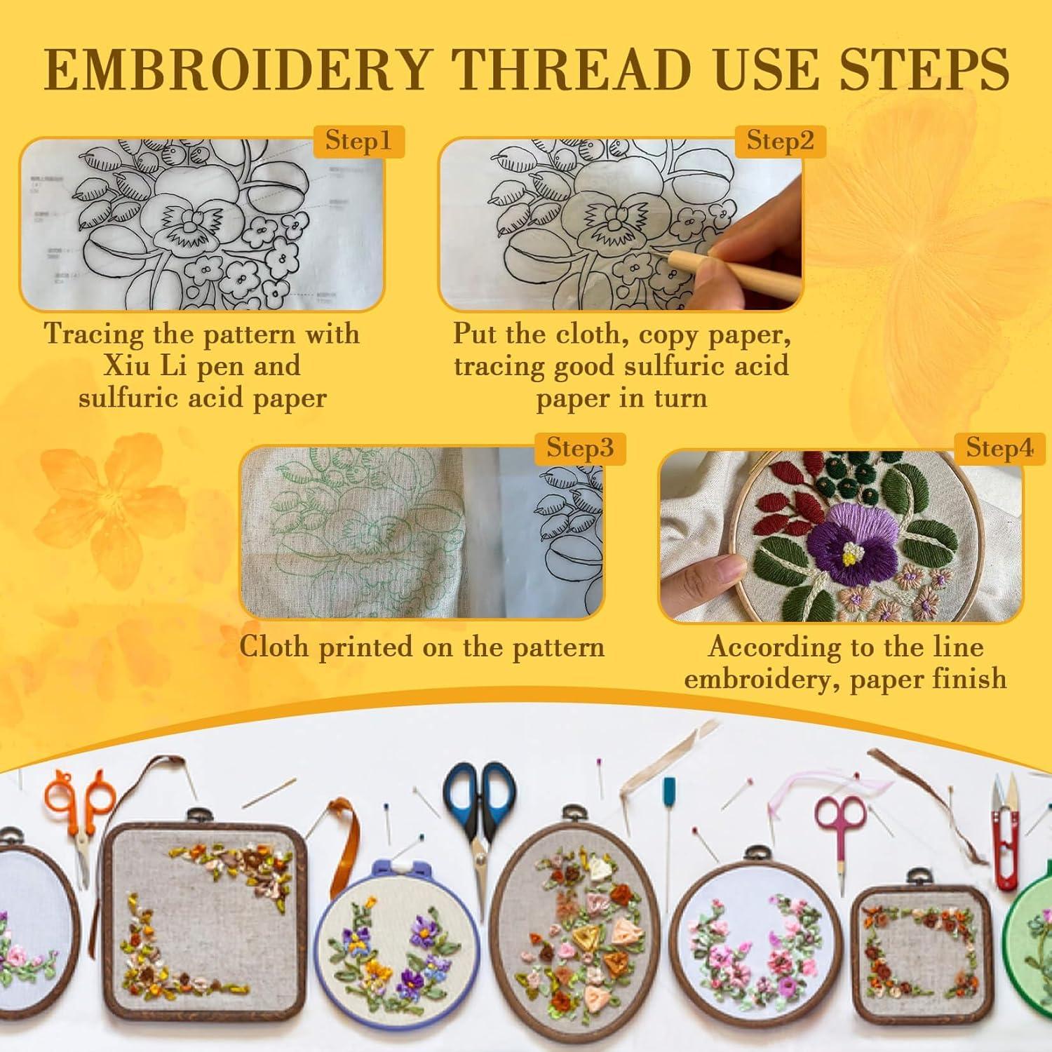 Hilo de Bordado Sukh 100 Colores 8m Algodón y Poliéster