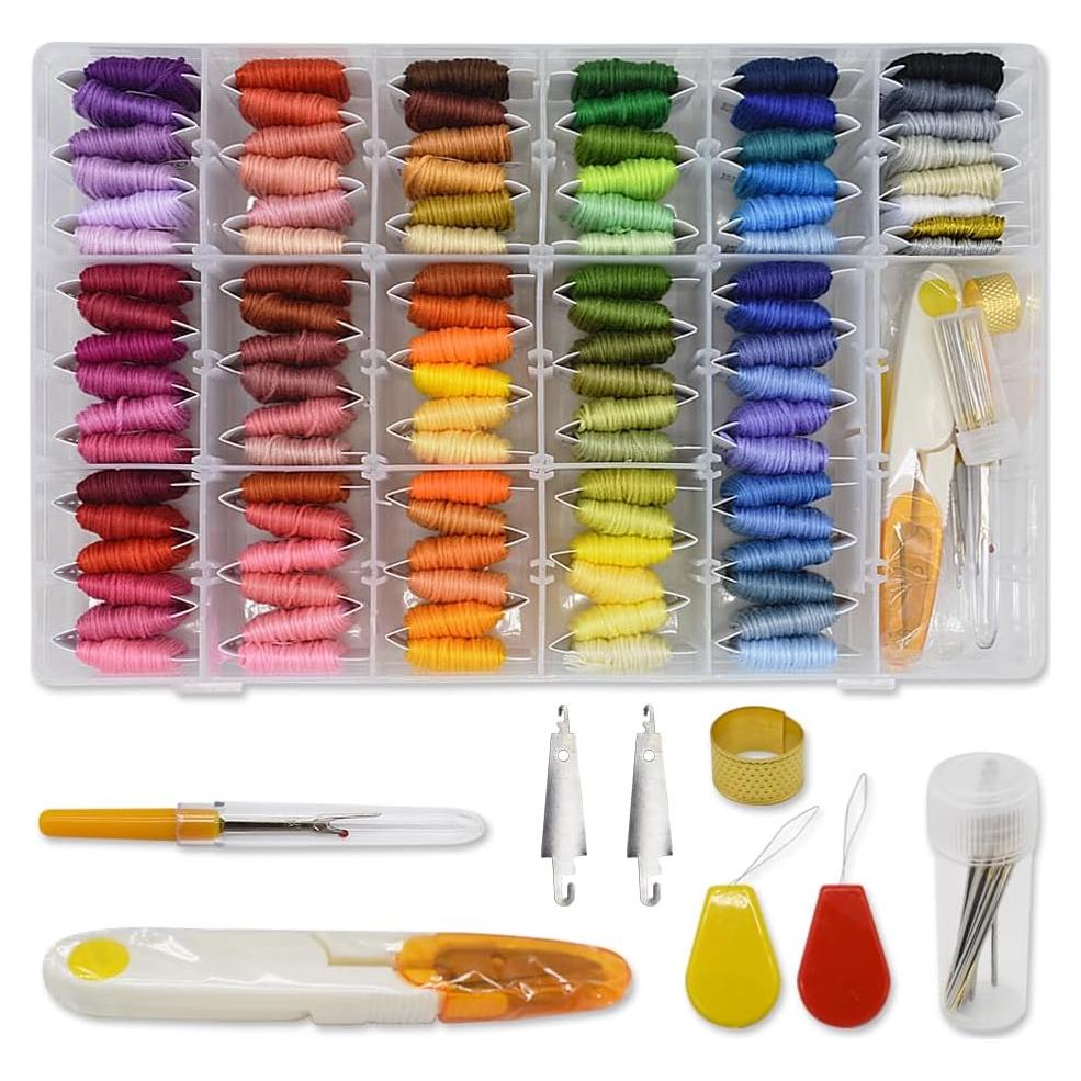 Kit de Hilo de Bordado 100% Algodón Renashed 96 Colores