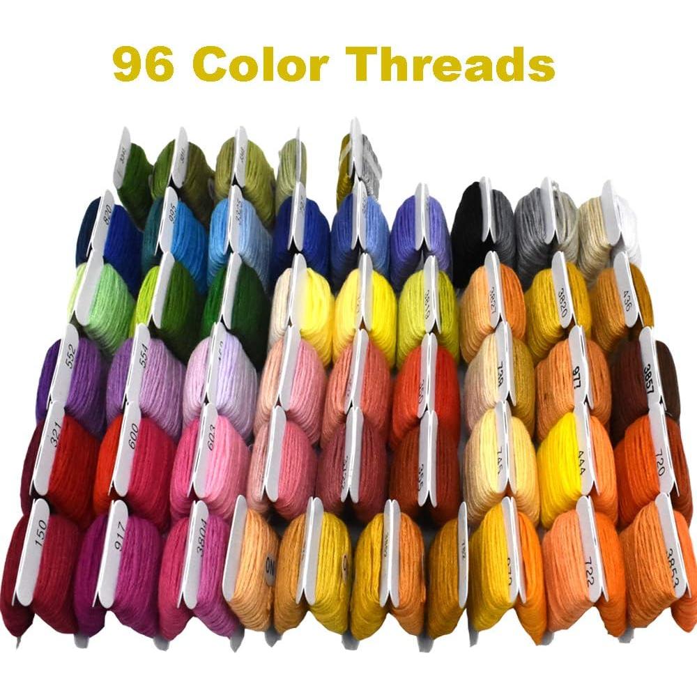 Kit de Hilo de Bordado 100% Algodón Renashed 96 Colores