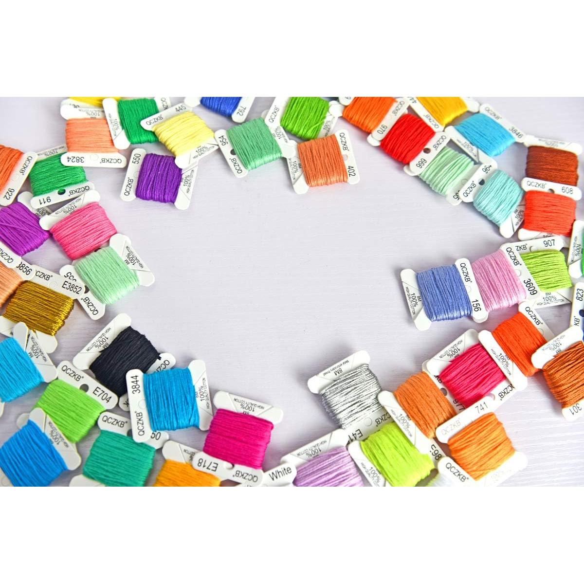 Hilo de Bordado Algodón Mercerizado QCZKB - 50 Bobinas 8m