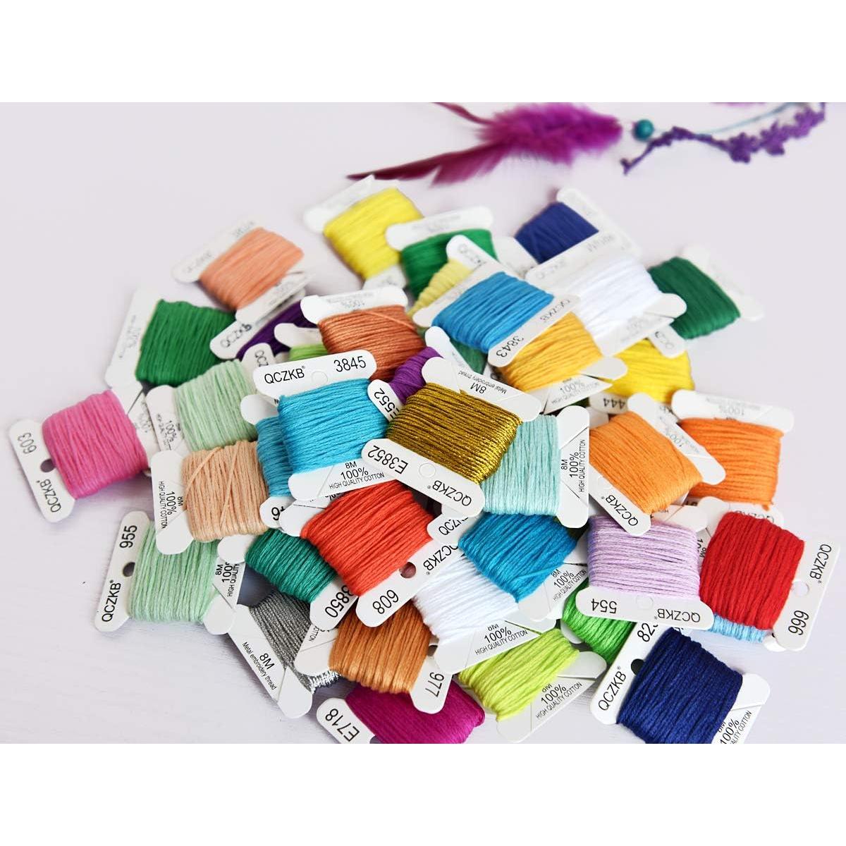 Hilo de Bordado Algodón Mercerizado QCZKB - 50 Bobinas 8m