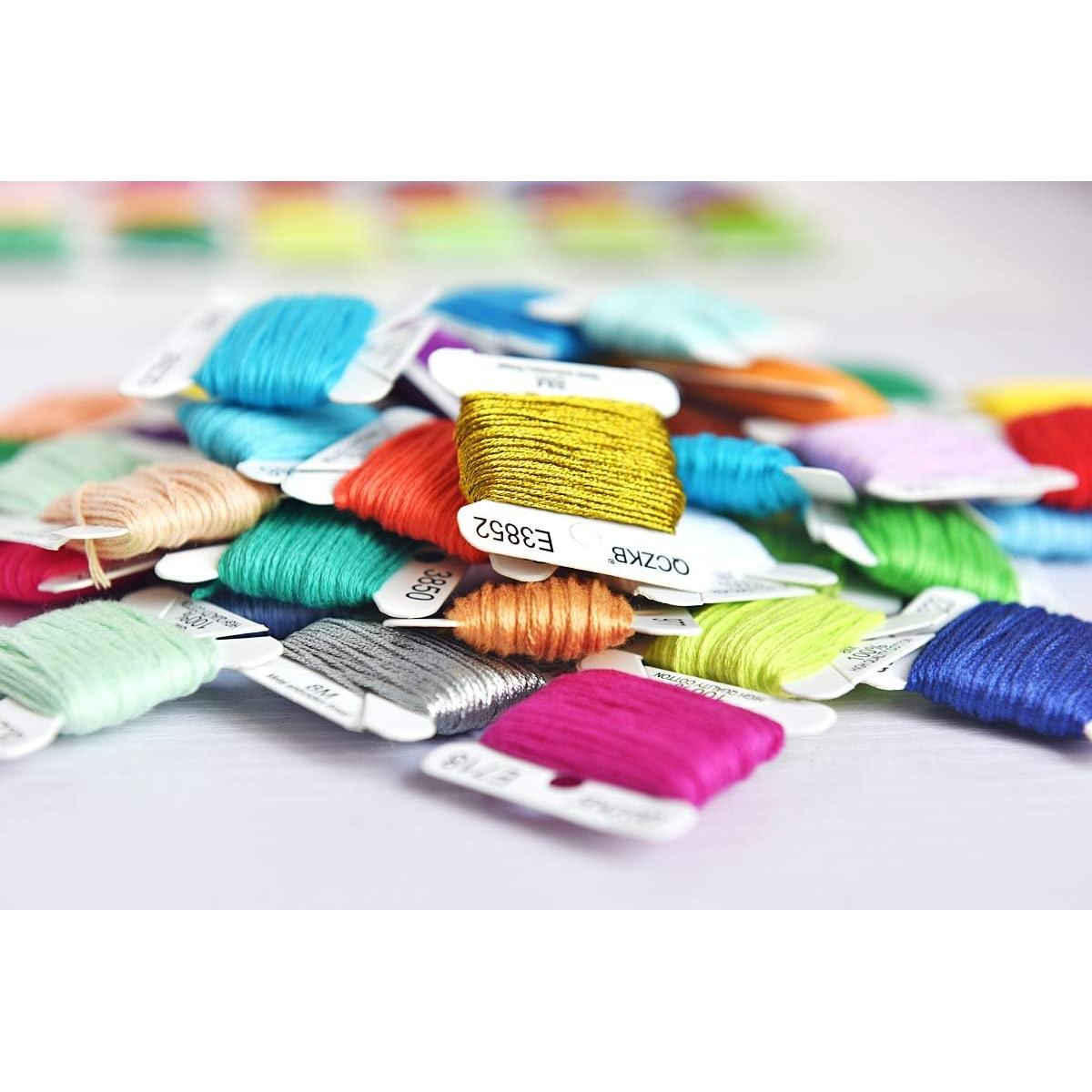 Hilo de Bordado Algodón Mercerizado QCZKB - 50 Bobinas 8m