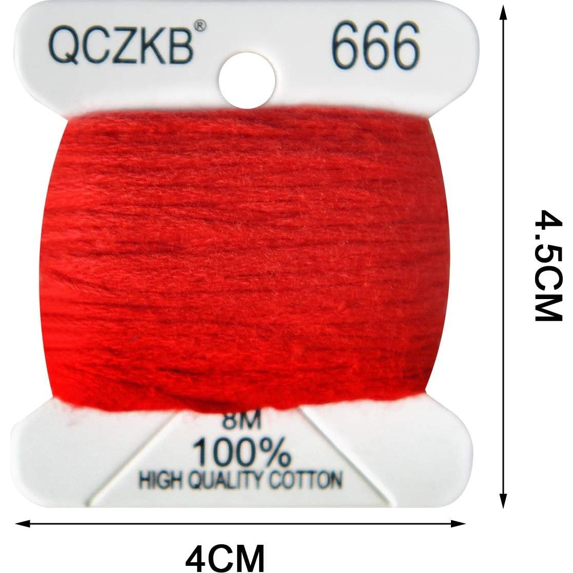 Hilo de Bordado Algodón Mercerizado QCZKB - 50 Bobinas 8m