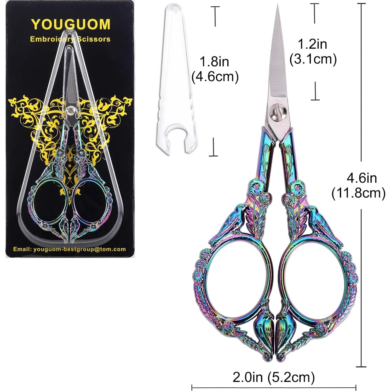 Tijeras de Bordado Vintage YOUGUOM Arcoíris 11.7cm