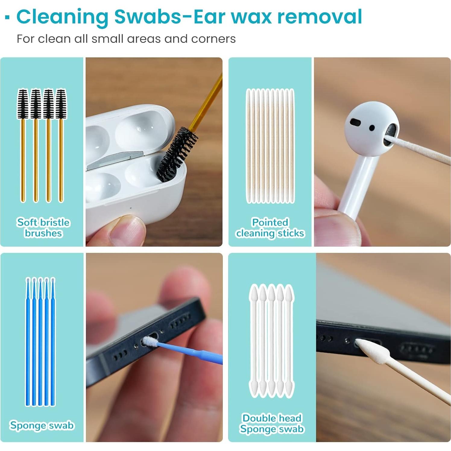 Kit de limpieza 221 piezas MUIIGOOD para AirPods y dispositivos