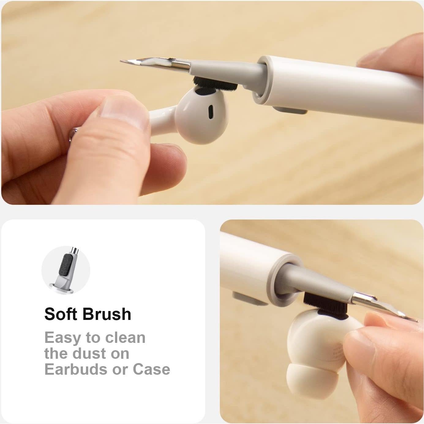 Kit de limpieza Hyashee 3 en 1 para Airpods Pro, blanco