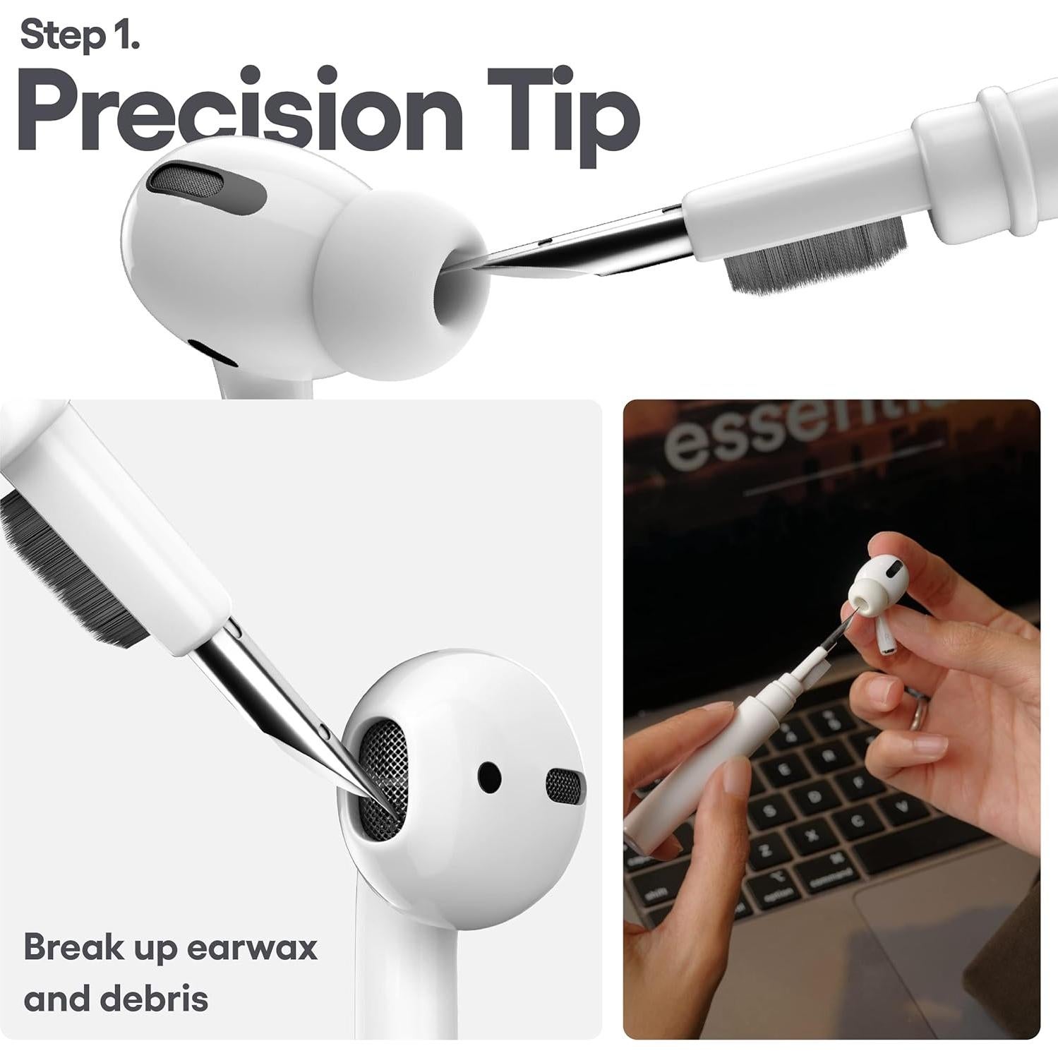 Kit de limpieza KeyBudz Air Care para AirPods y Pro - Blanco