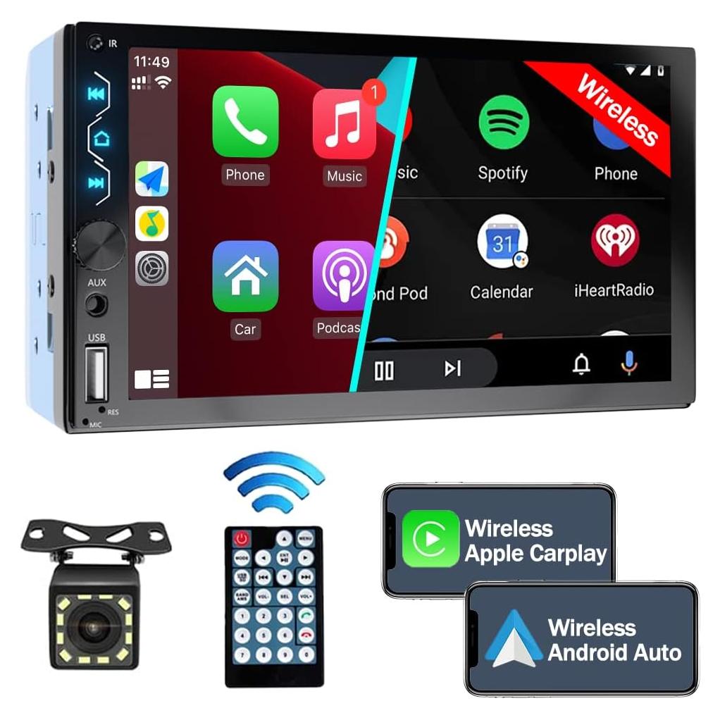 Estéreo de coche Leadfan 7" con Carplay y cámara de reversa