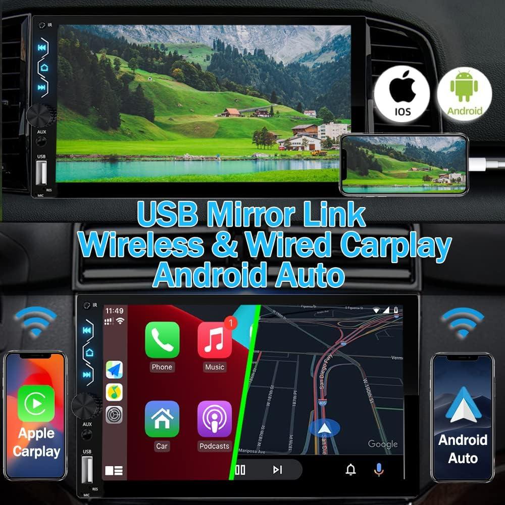 Estéreo de coche Leadfan 7" con Carplay y cámara de reversa