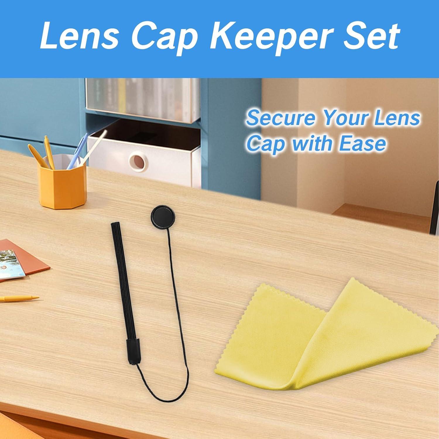 Sujetadores de Tapa de Lente Kurniso + Paño Microfibra 11 Piezas