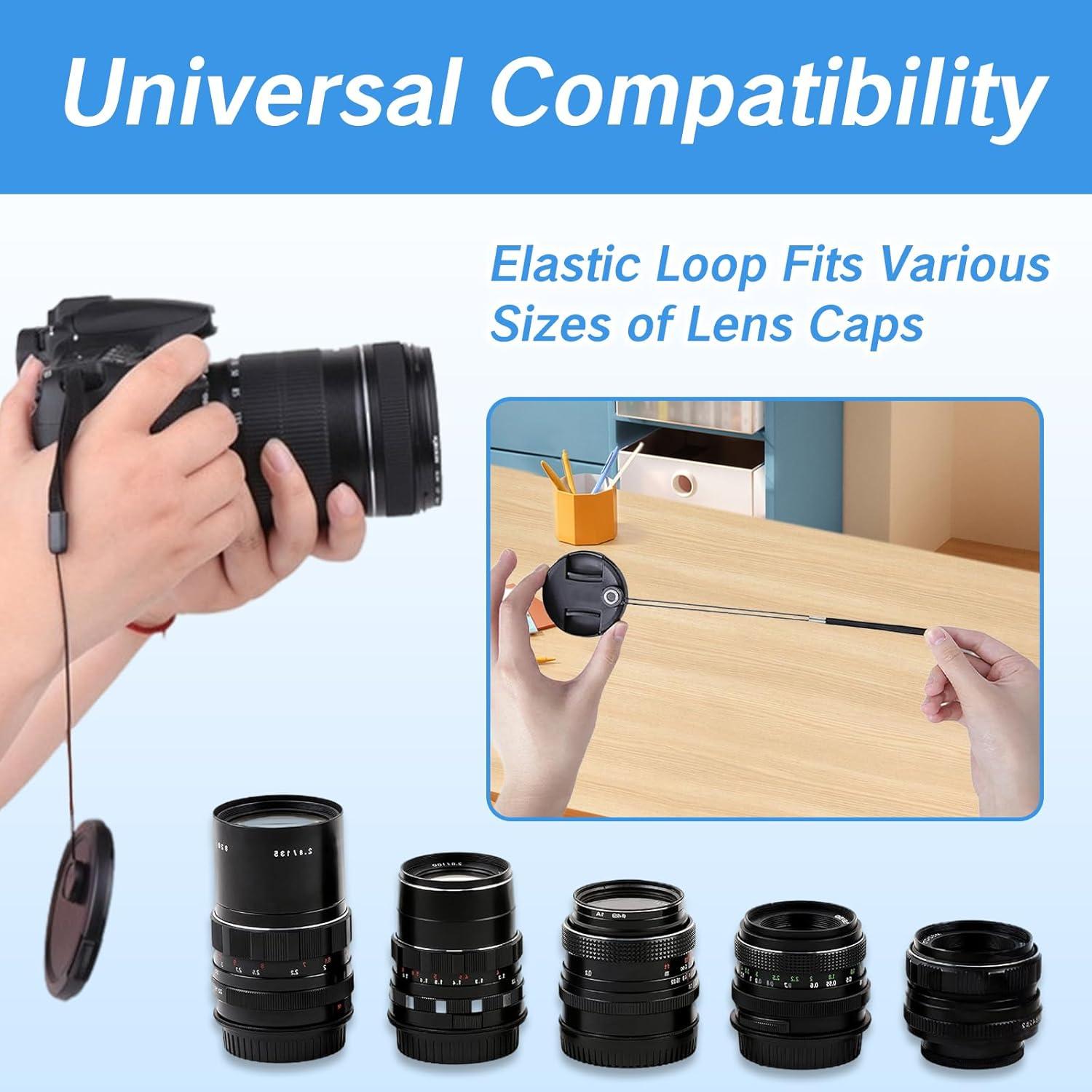 Sujetadores de Tapa de Lente Kurniso + Paño Microfibra 11 Piezas