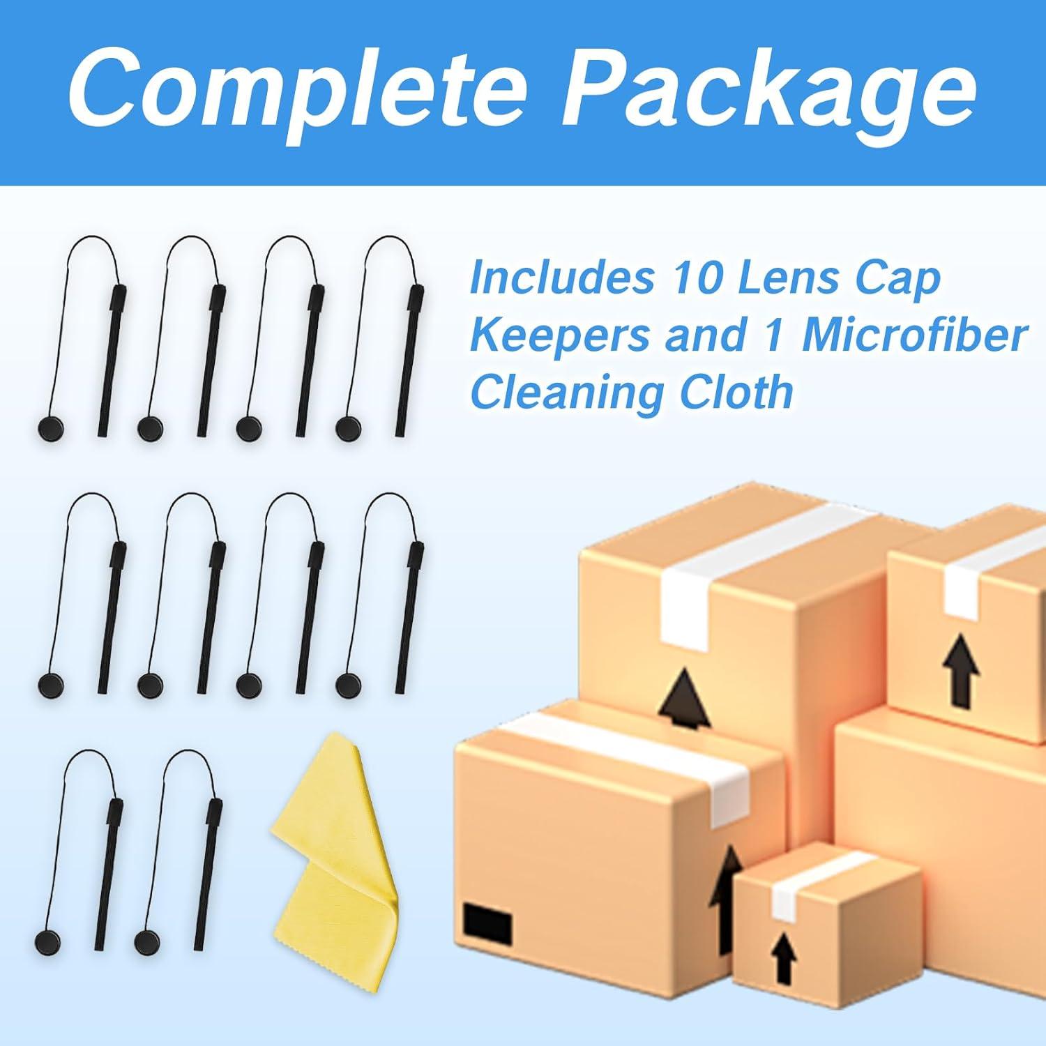 Sujetadores de Tapa de Lente Kurniso + Paño Microfibra 11 Piezas