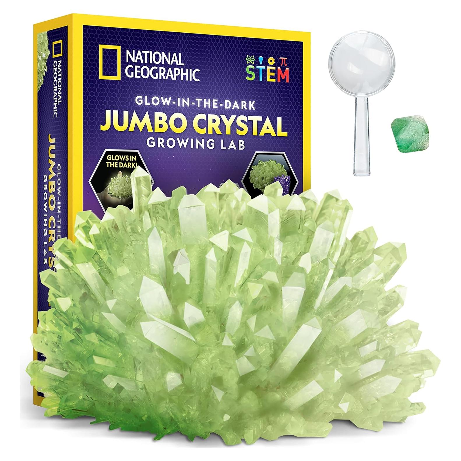 Kit de Crecimiento de Cristales Jumbo National Geographic - Cristal Gigante que Brilla en la Oscuridad