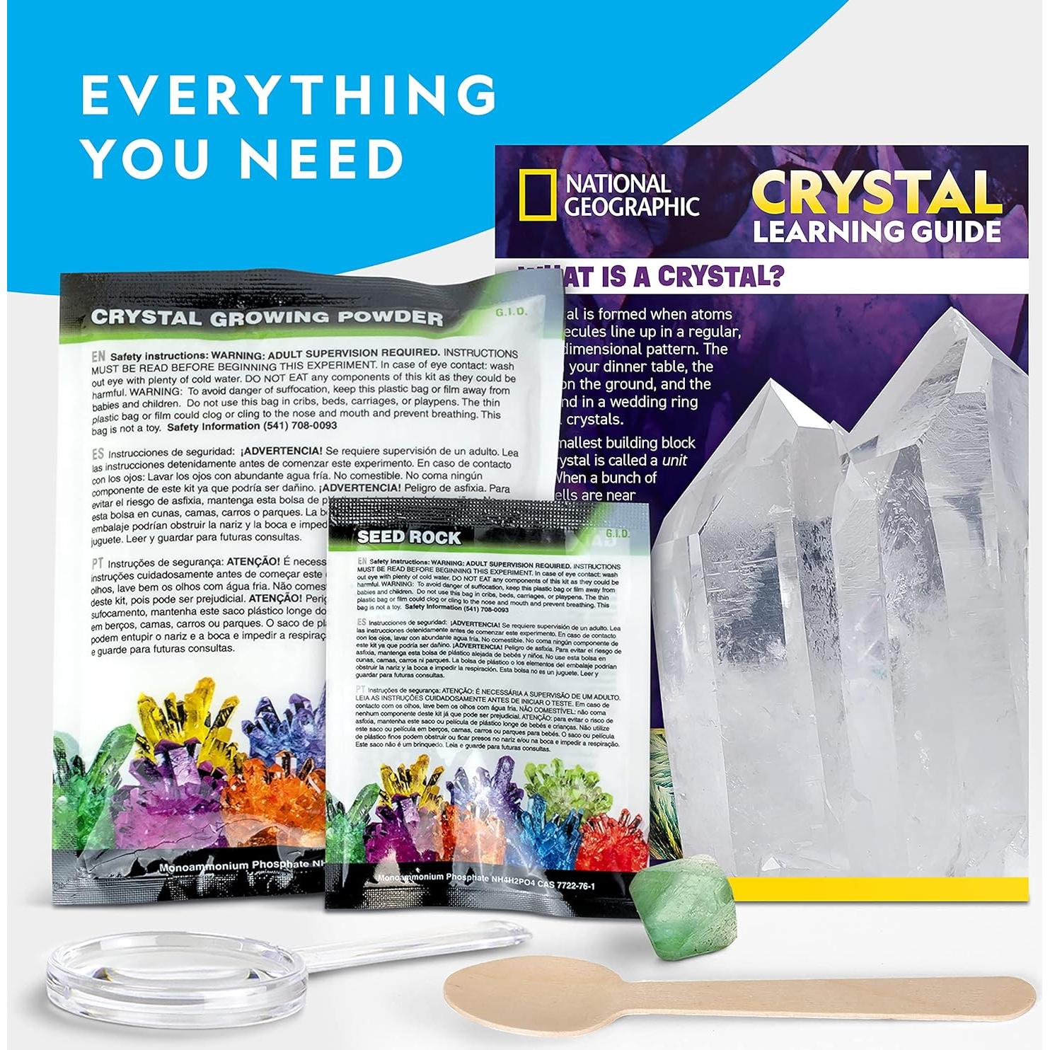 Kit de Crecimiento de Cristales Jumbo National Geographic - Cristal Gigante que Brilla en la Oscuridad