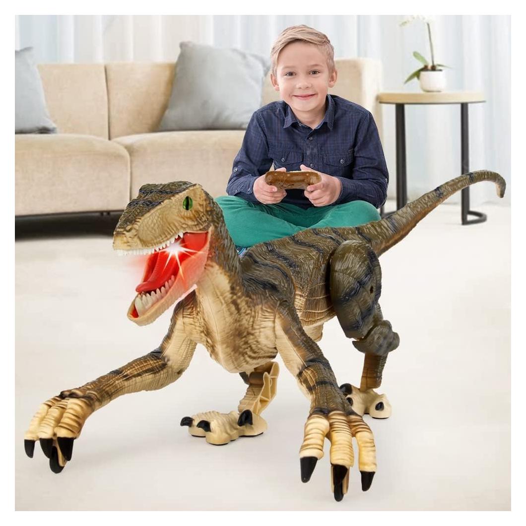 Dinosaurio RC Mini Tudou Velociraptor con Luz y Sonido