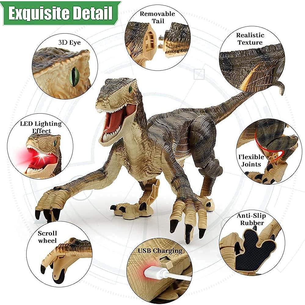 Dinosaurio RC Mini Tudou Velociraptor con Luz y Sonido