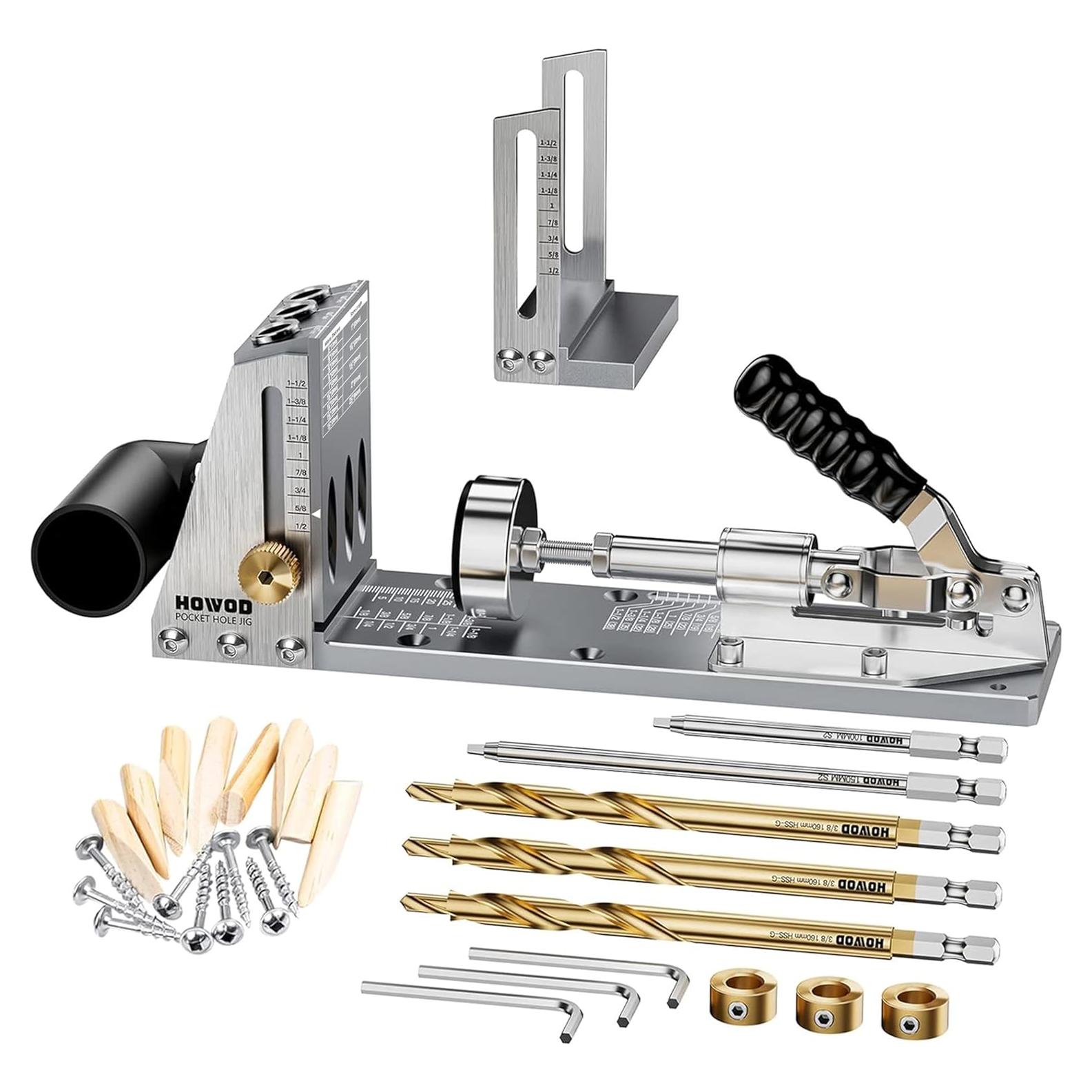 Plantilla de Agujeros de Pocket HOWOD con Brocas de Titanio 3-Pack