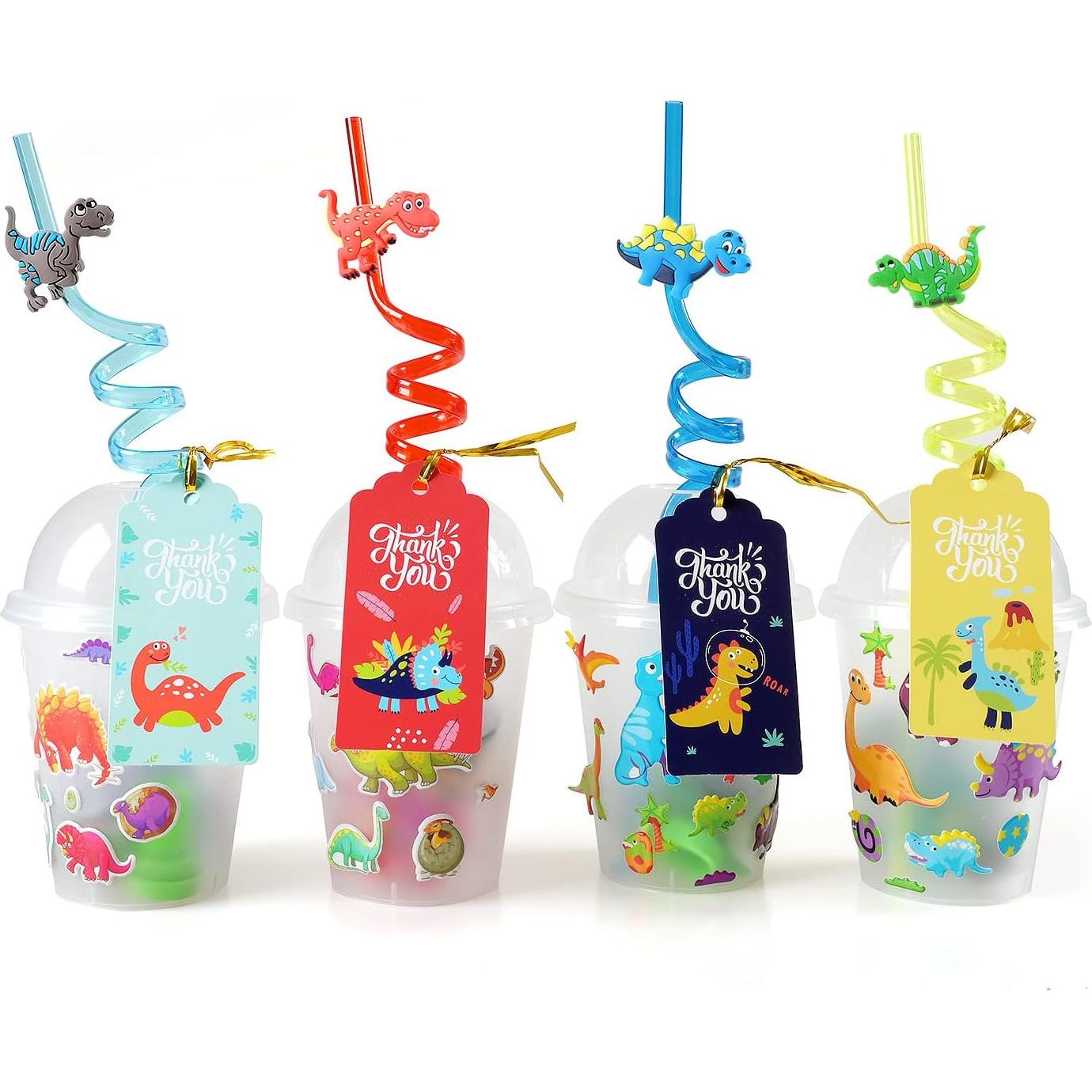 Favoritos de Fiesta de Dinosaurios MOVINPE - 12 Vasos Reutilizables