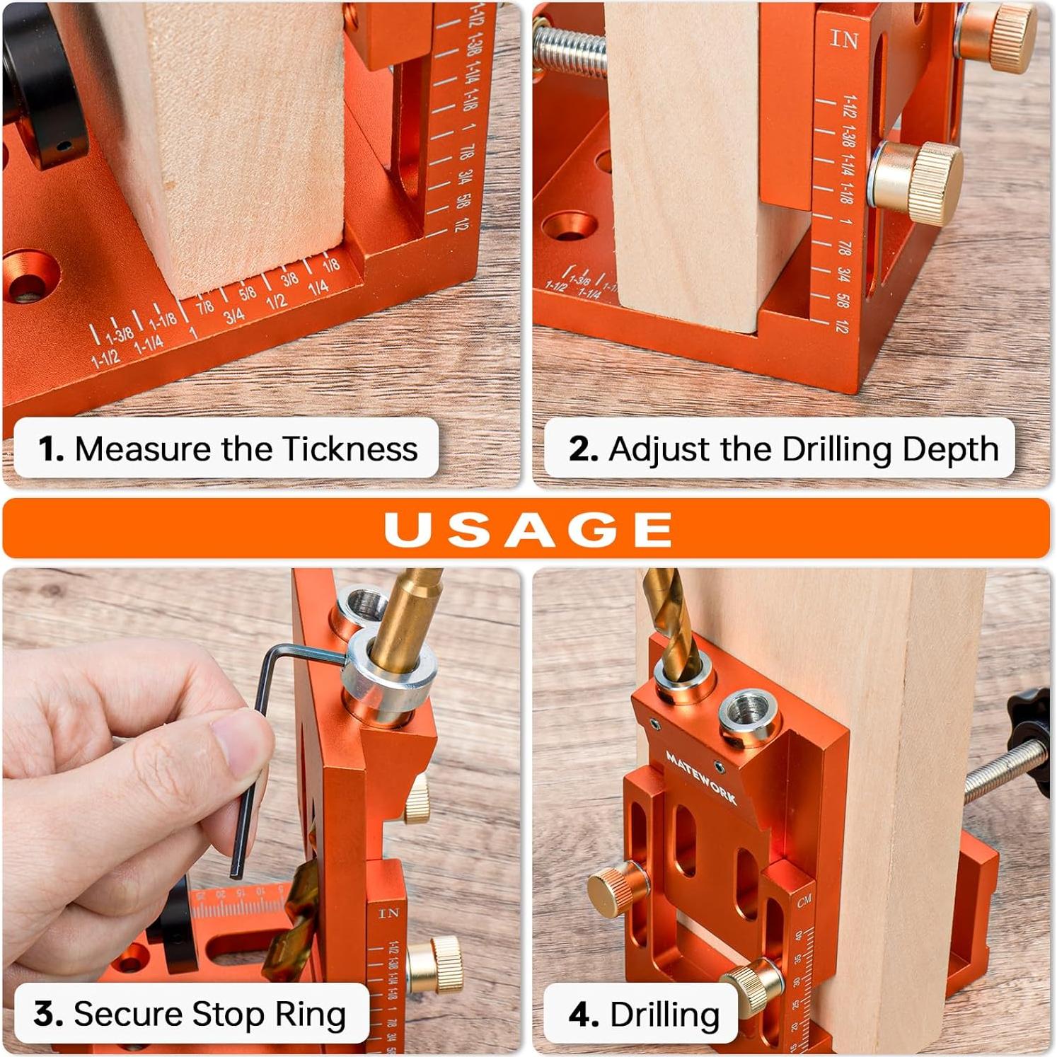 Kit de Plantilla de Agujeros de Pocket Matework MT9050 30 Piezas