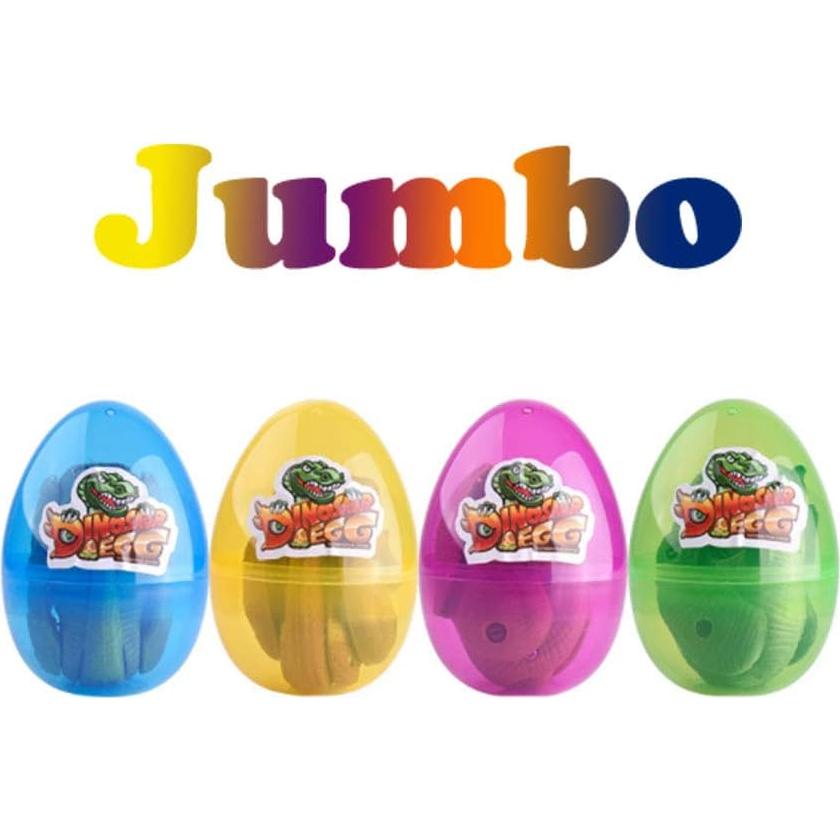 Paquete de 4 Huevos Jumbo de Dinosaurios QINGQIU para Niños