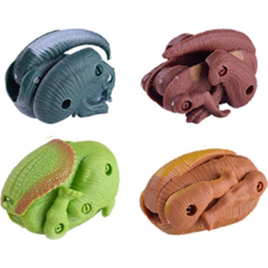 Paquete de 4 Huevos Jumbo de Dinosaurios QINGQIU para Niños