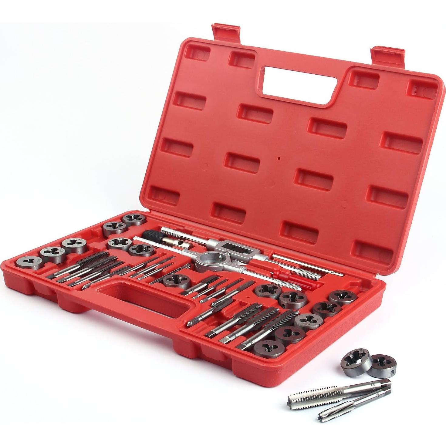 EFFICERE Kit de 40 Piezas de Herramientas de Rosca SAE Unificado