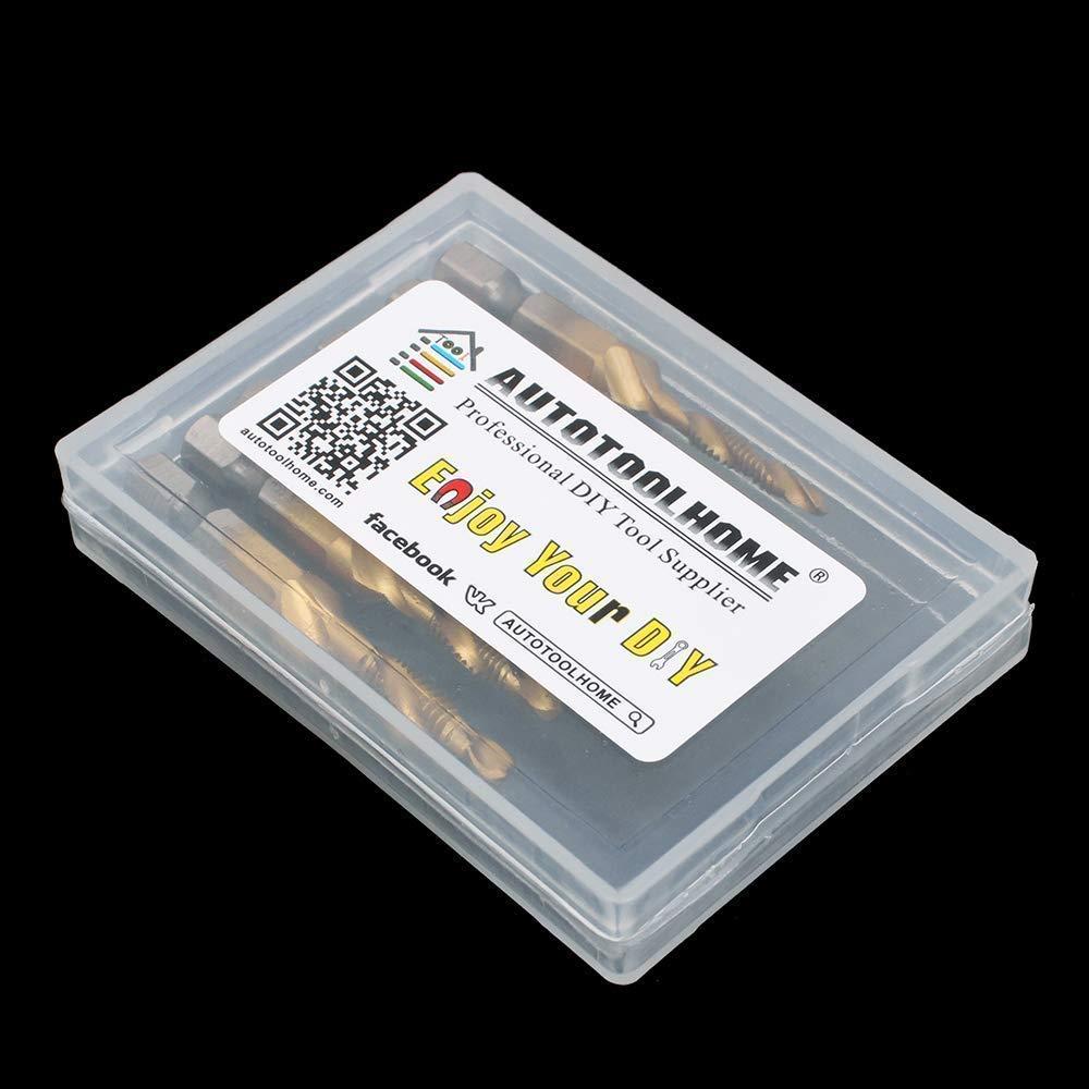 Juego de Brocas y Machos de Titanio AUTOTOOLHOME 6 Piezas