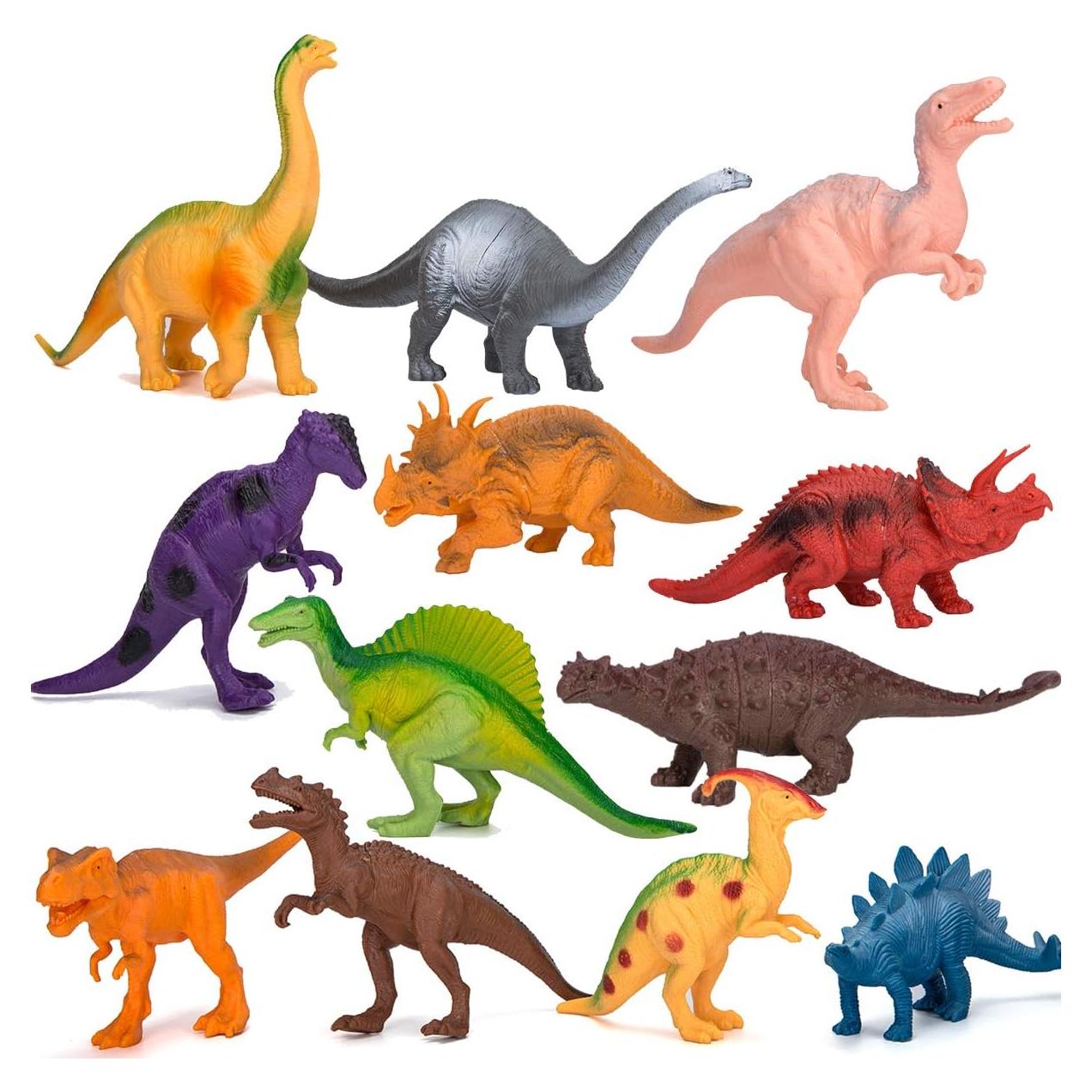 Figuras de Dinosaurios Kimicare Jumbo 12 Piezas 17.78 cm
