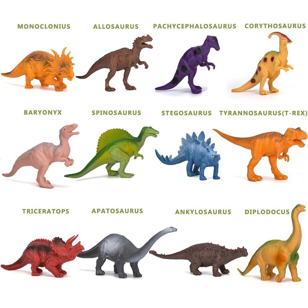 Figuras de Dinosaurios Kimicare Jumbo 12 Piezas 17.78 cm