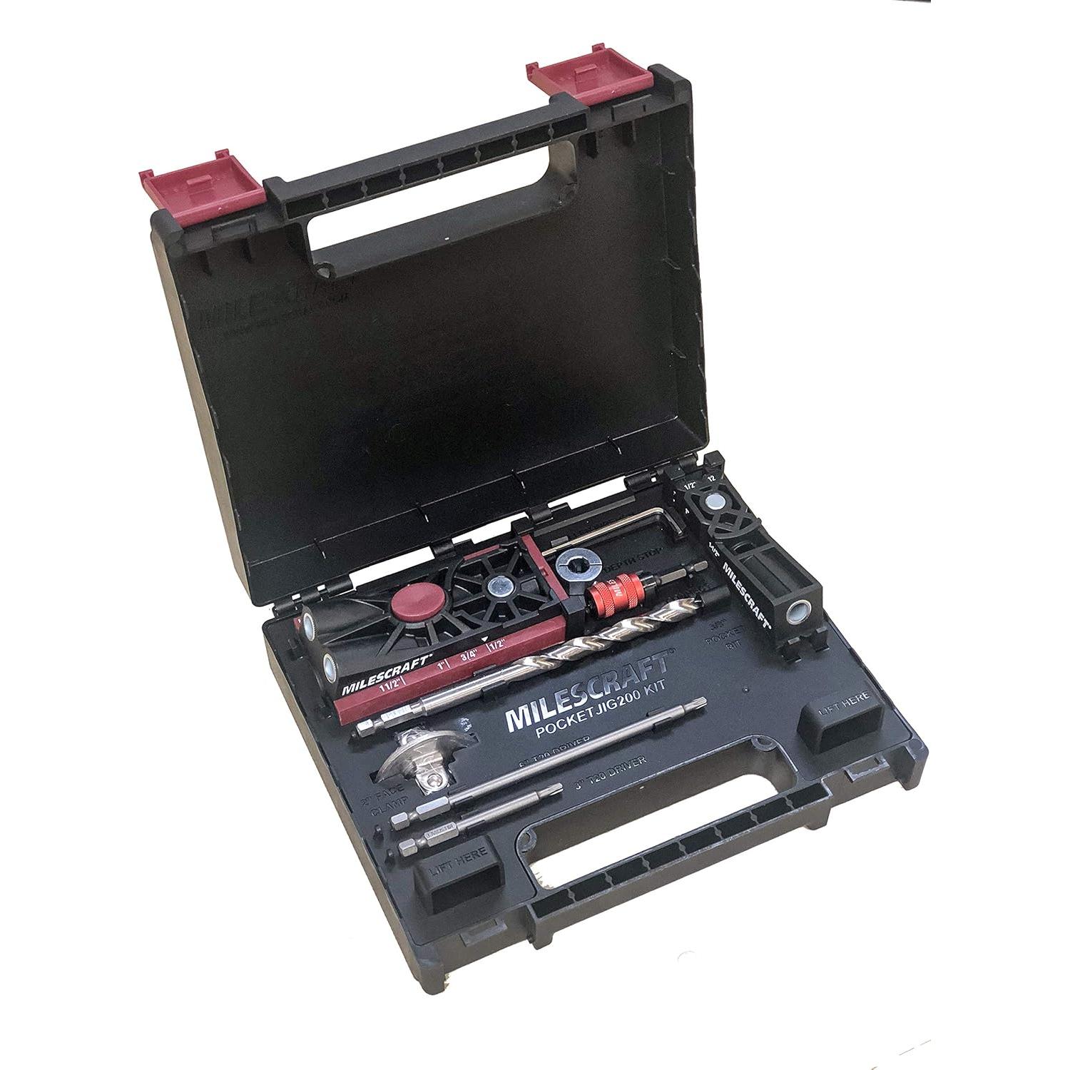 Kit de Carpintería Milescraft Pocket Jig 200XCJ - Plantillas de Agujeros