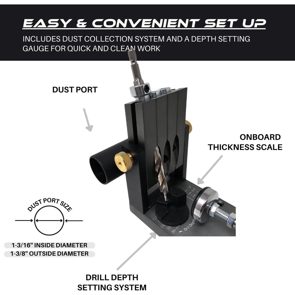 Plantilla de Agujeros en Ángulo Massca M1 - Aluminio Ajustable