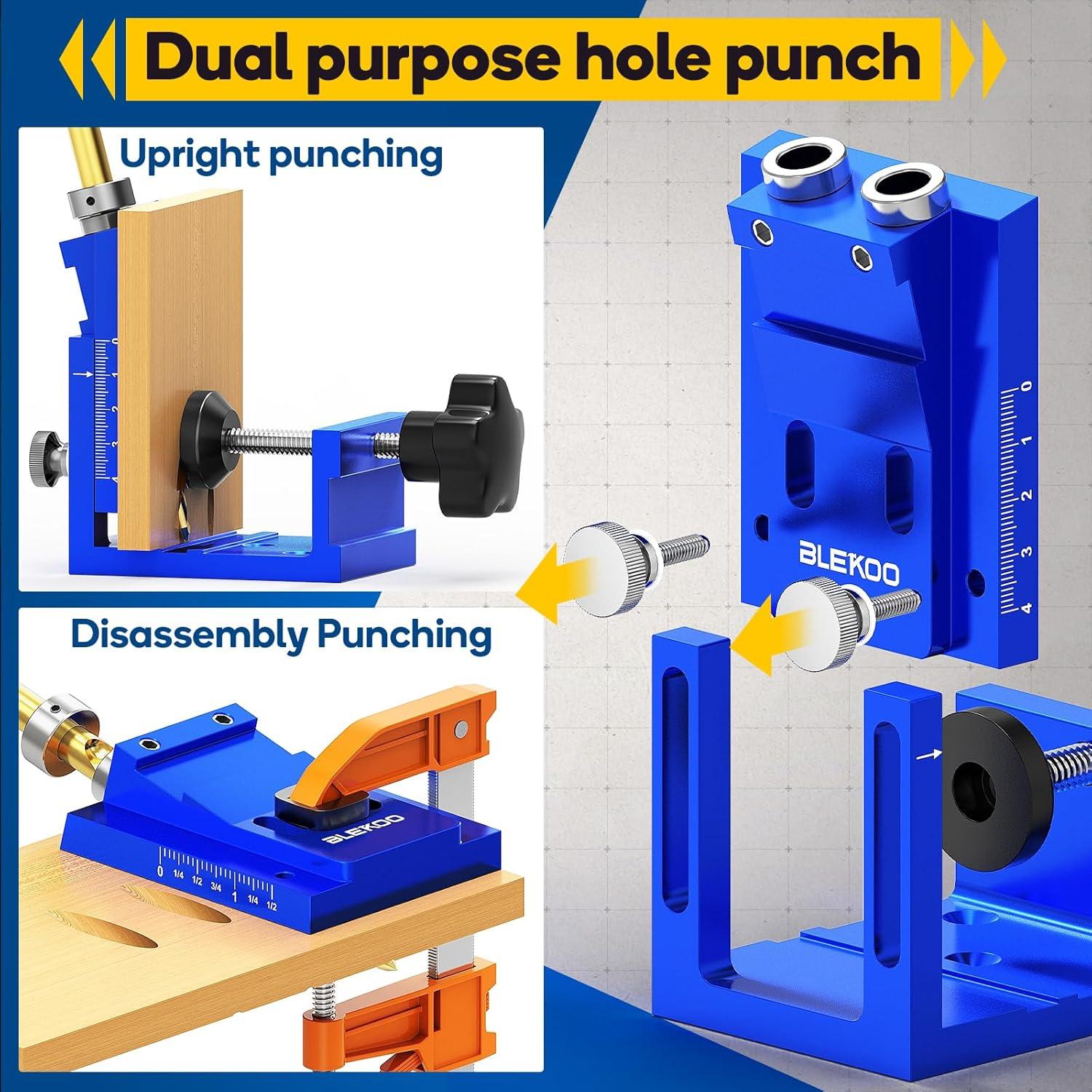 Kit de Plantilla de Agujeros de Pocket BLEKOO 15° 0.47-1.77"