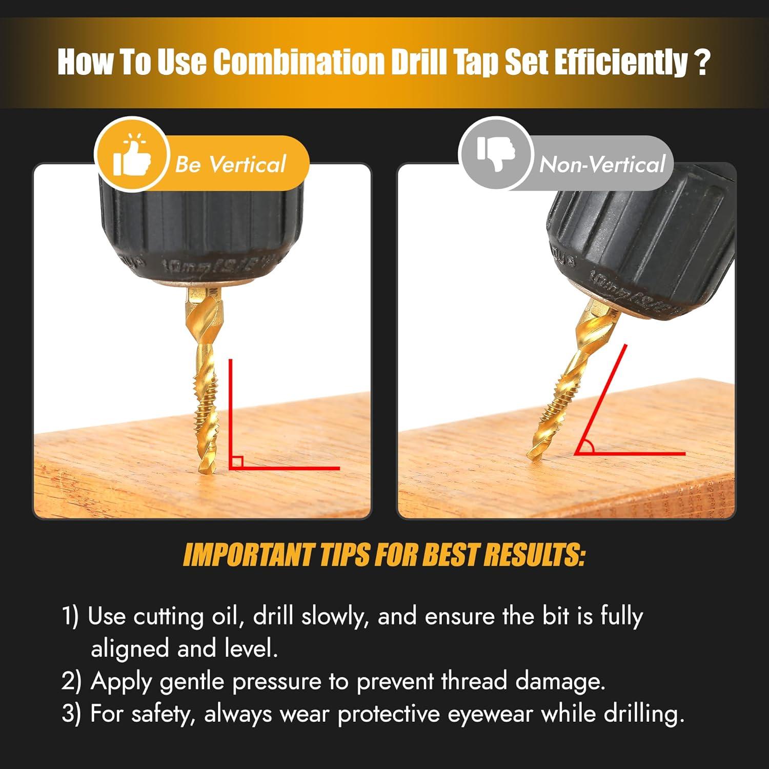 Juego de Brocas y Machos de Rosca Junreox 6 Piezas HSS